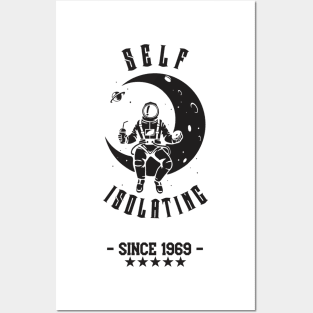 Self Isolating Since 1969 - Half Moon (BLACK) Posters and Art